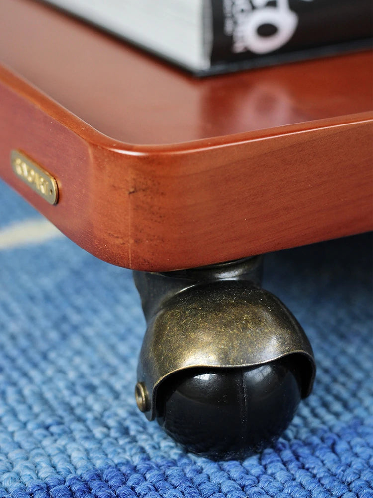 レトロな銅とオーク製カート | 中世リイシューシリーズ | おしゃれなインテリアトレイ hrn-5272