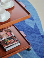 レトロな銅とオーク製カート | 中世リイシューシリーズ | おしゃれなインテリアトレイ hrn-5272