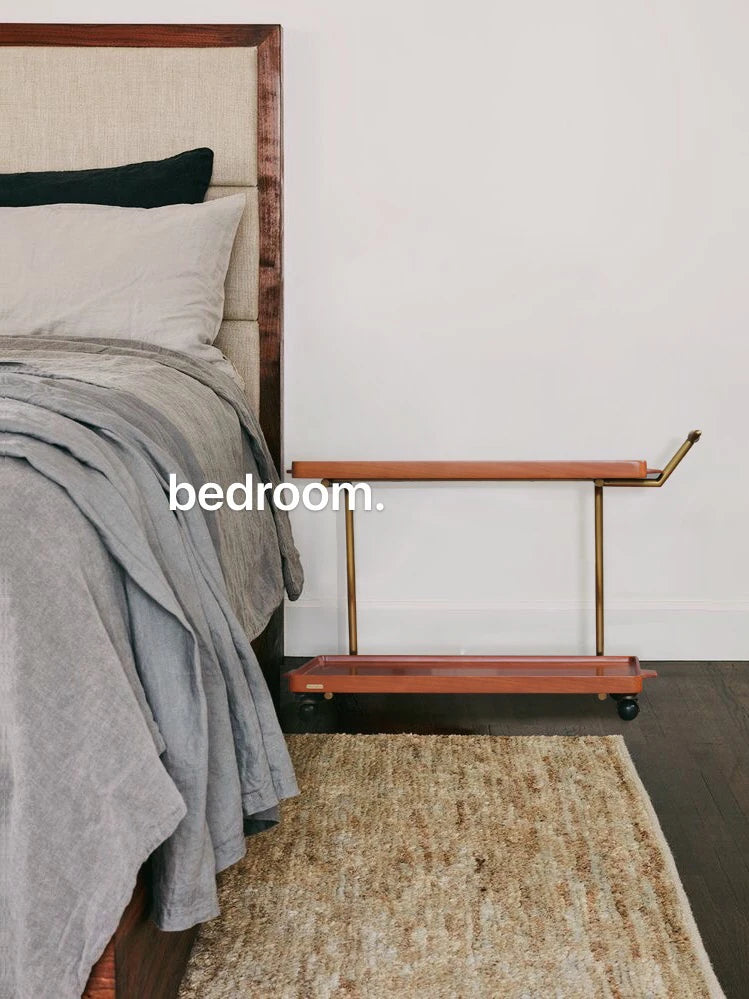 レトロな銅とオーク製カート | 中世リイシューシリーズ | おしゃれなインテリアトレイ hrn-5272