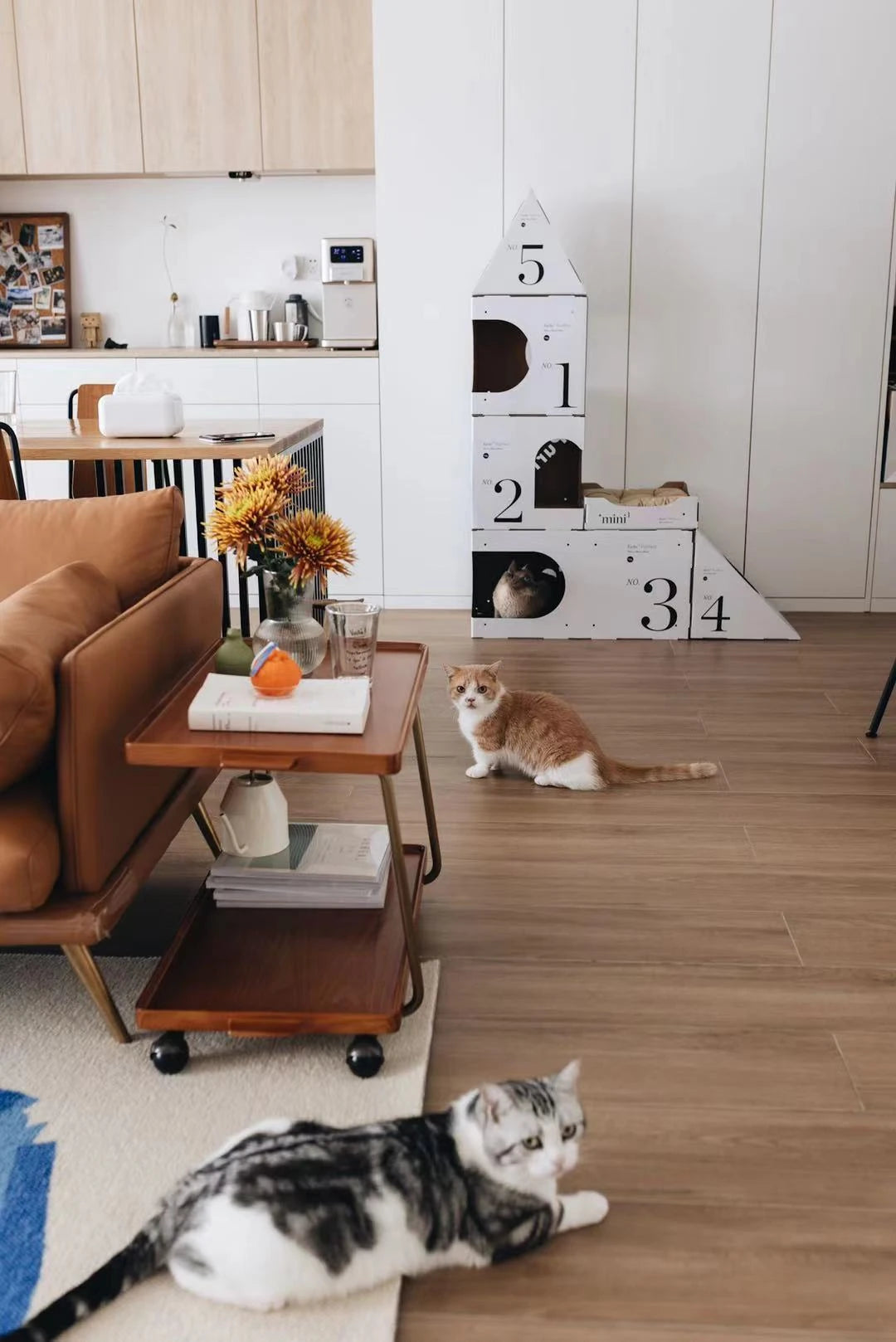 レトロな銅とオーク製カート | 中世リイシューシリーズ | おしゃれなインテリアトレイ hrn-5272