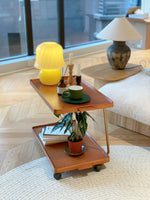 レトロな銅とオーク製カート | 中世リイシューシリーズ | おしゃれなインテリアトレイ hrn-5272