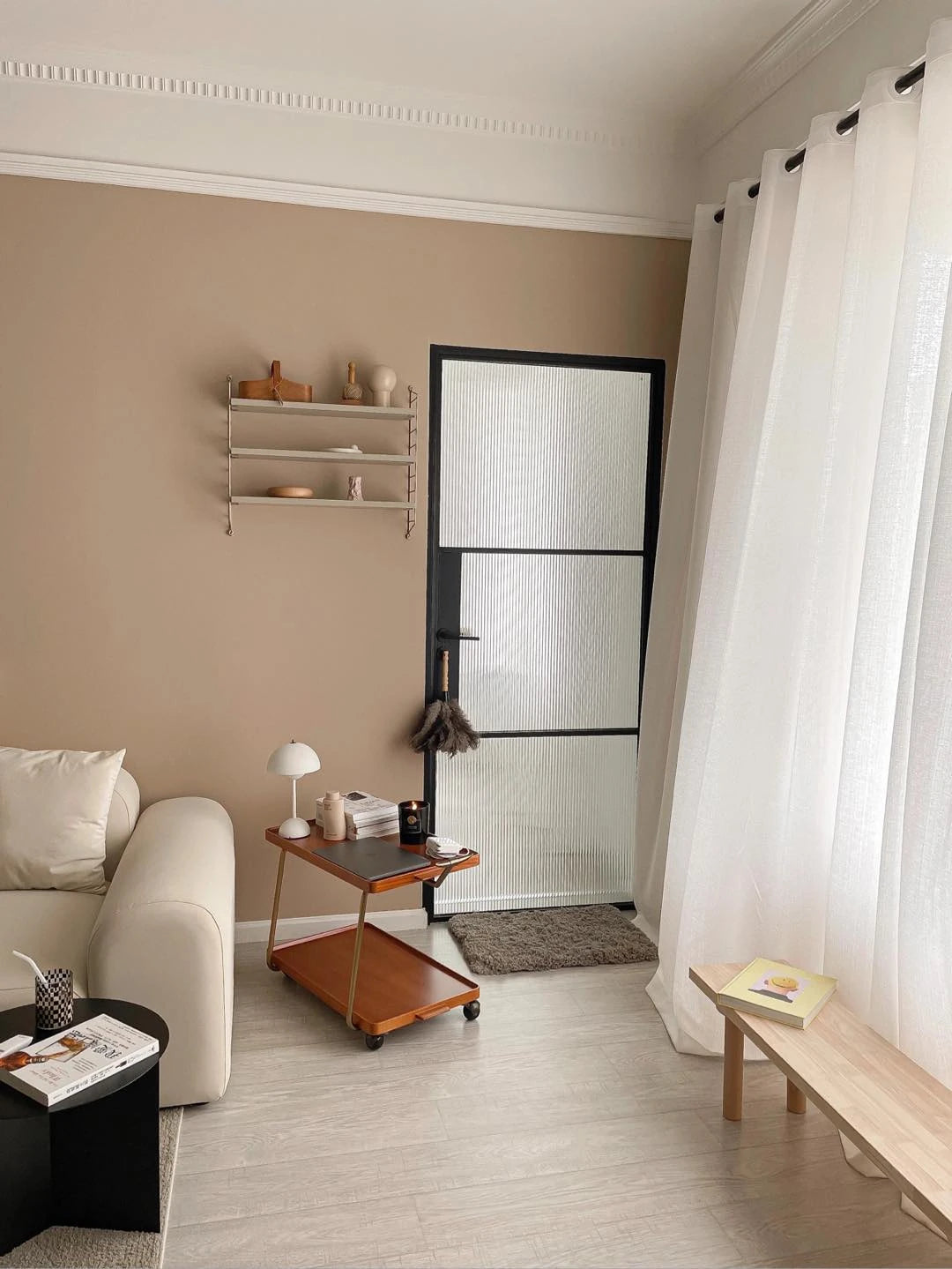 レトロな銅とオーク製カート | 中世リイシューシリーズ | おしゃれなインテリアトレイ hrn-5272