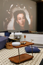 レトロな銅とオーク製カート | 中世リイシューシリーズ | おしゃれなインテリアトレイ hrn-5272