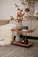 レトロな銅とオーク製カート | 中世リイシューシリーズ | おしゃれなインテリアトレイ hrn-5272