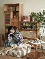 レトロな銅とオーク製カート | 中世リイシューシリーズ | おしゃれなインテリアトレイ hrn-5272