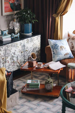 レトロな銅とオーク製カート | 中世リイシューシリーズ | おしゃれなインテリアトレイ hrn-5272