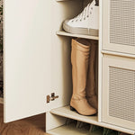 無垢材製のスタイリッシュキャビネット - 多層板仕上げで機能的な収納スペースを提供! hrvr-5082