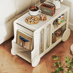 無垢材セラミックガラス製センターテーブル - スタイリッシュな収納付き多機能デザイン hrvr-5083