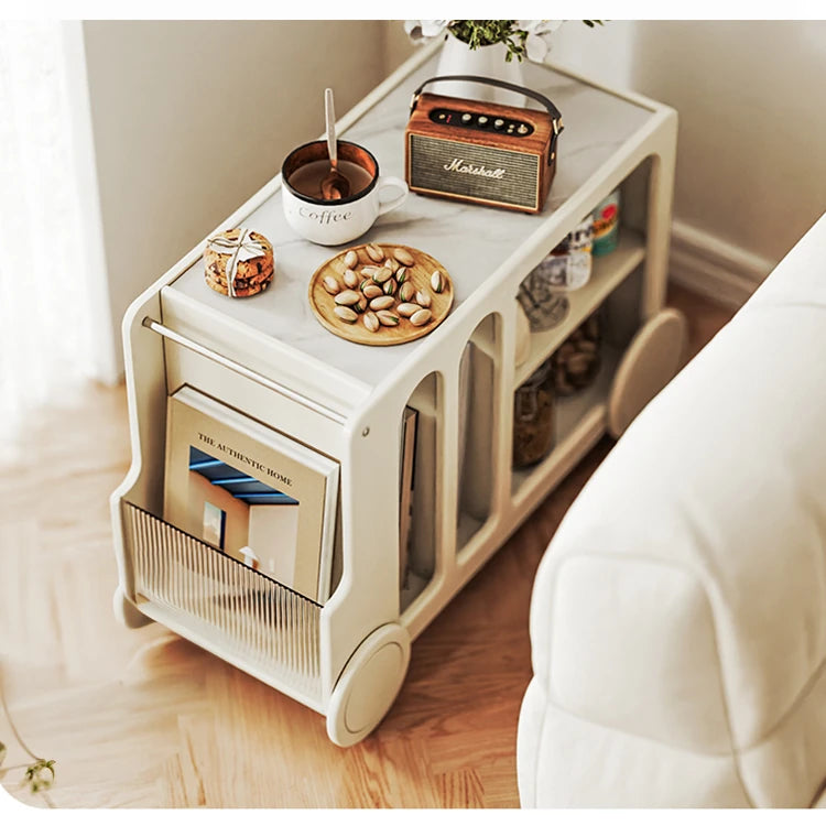 無垢材セラミックガラス製センターテーブル - スタイリッシュな収納付き多機能デザイン hrvr-5083