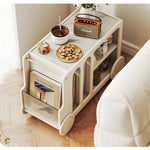 無垢材セラミックガラス製センターテーブル - スタイリッシュな収納付き多機能デザイン hrvr-5083