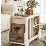 無垢材セラミックガラス製センターテーブル - スタイリッシュな収納付き多機能デザイン hrvr-5083