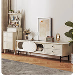 無垢材パイン使用!スタイリッシュキャビネット - 多機能収納でお部屋をスッキリ整理! hrvr-5084