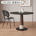 竹製脚とセラミック天板の円形ダイニングテーブル レトロ北欧風 小型住宅向け天然木使用 hsgmy-3903