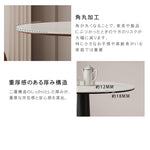 竹製脚とセラミック天板の円形ダイニングテーブル レトロ北欧風 小型住宅向け天然木使用 hsgmy-3903