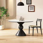 無垢材ラウンドテーブル セラミック天板 ピュアブラック モダン hsgmy-3907