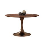 フレンチヴィンテージ 無垢材ラウンドテーブル ウォールナットパーケット コーヒーテーブル チューリップデザイン hsgmy-5725