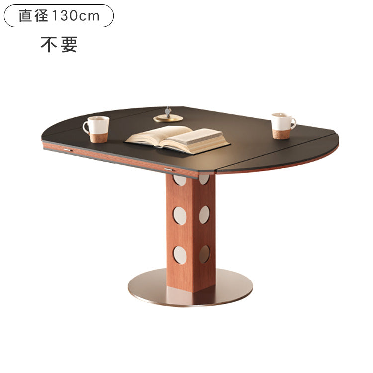 無垢材バウハウスデザイン 多機能ダイニングテーブル セラミック天板 正方形折りたたみラウンド hsgmy-5726