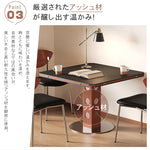 無垢材バウハウスデザイン 多機能ダイニングテーブル セラミック天板 正方形折りたたみラウンド hsgmy-5726