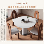 セラミック天板ラウンドテーブル フレンチデザイン ローマ柱 脚 モダンラグジュアリー ホワイト&ブラック hsgmy-5727