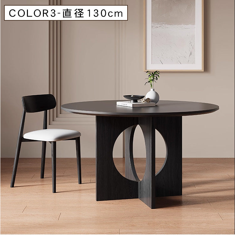 無垢材ラウンドテーブル セラミック天板 ピュアホワイト モダンミニマル hsgmy-5729