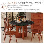 無垢材ラウンドテーブル セラミック天板 ピュアホワイト モダンミニマル hsgmy-5729