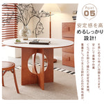 無垢材ラウンドテーブル セラミック天板 ピュアホワイト モダンミニマル hsgmy-5729