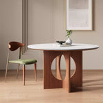 無垢材ラウンドテーブル セラミック天板 ピュアホワイト モダンミニマル hsgmy-5729