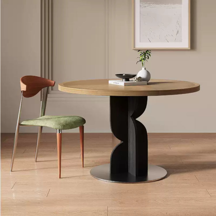 無垢材ラウンドテーブル ナチュラル 北欧風 カフェ?ミーティング用 hsgmy-5732