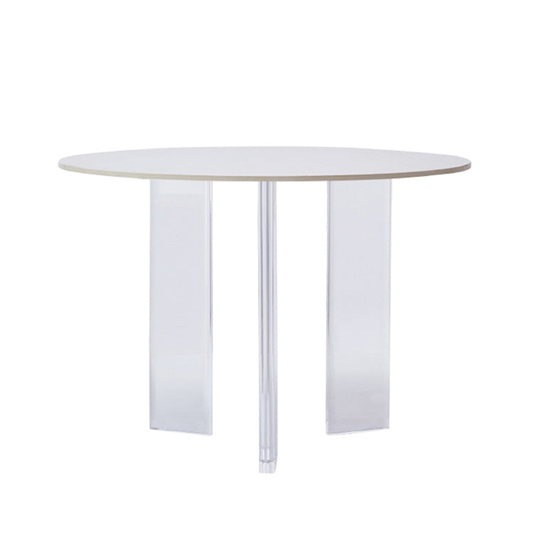 北欧風コンパクト住宅向け シンプル ラウンドアクリルセラミック天板 浮遊デザインダイニングテーブル hsgmy-5734