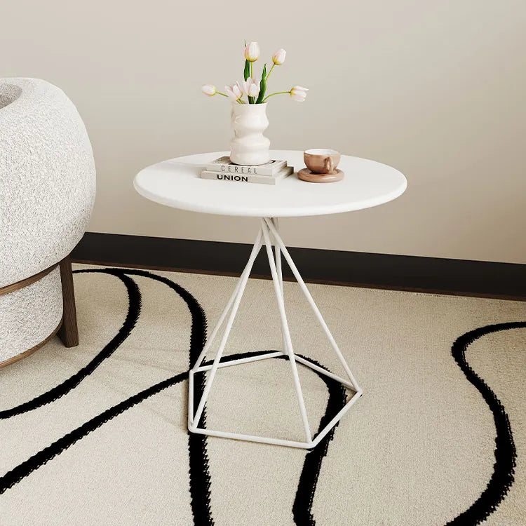 北欧風デザインのモダンホワイトセンターテーブル!シンプルな金属脚でスタイリッシュに?アクセント hsj-2266