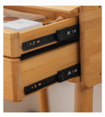 竹&木材使用のスタイリッシュ化粧台 - ガラス天板付き hsl-73