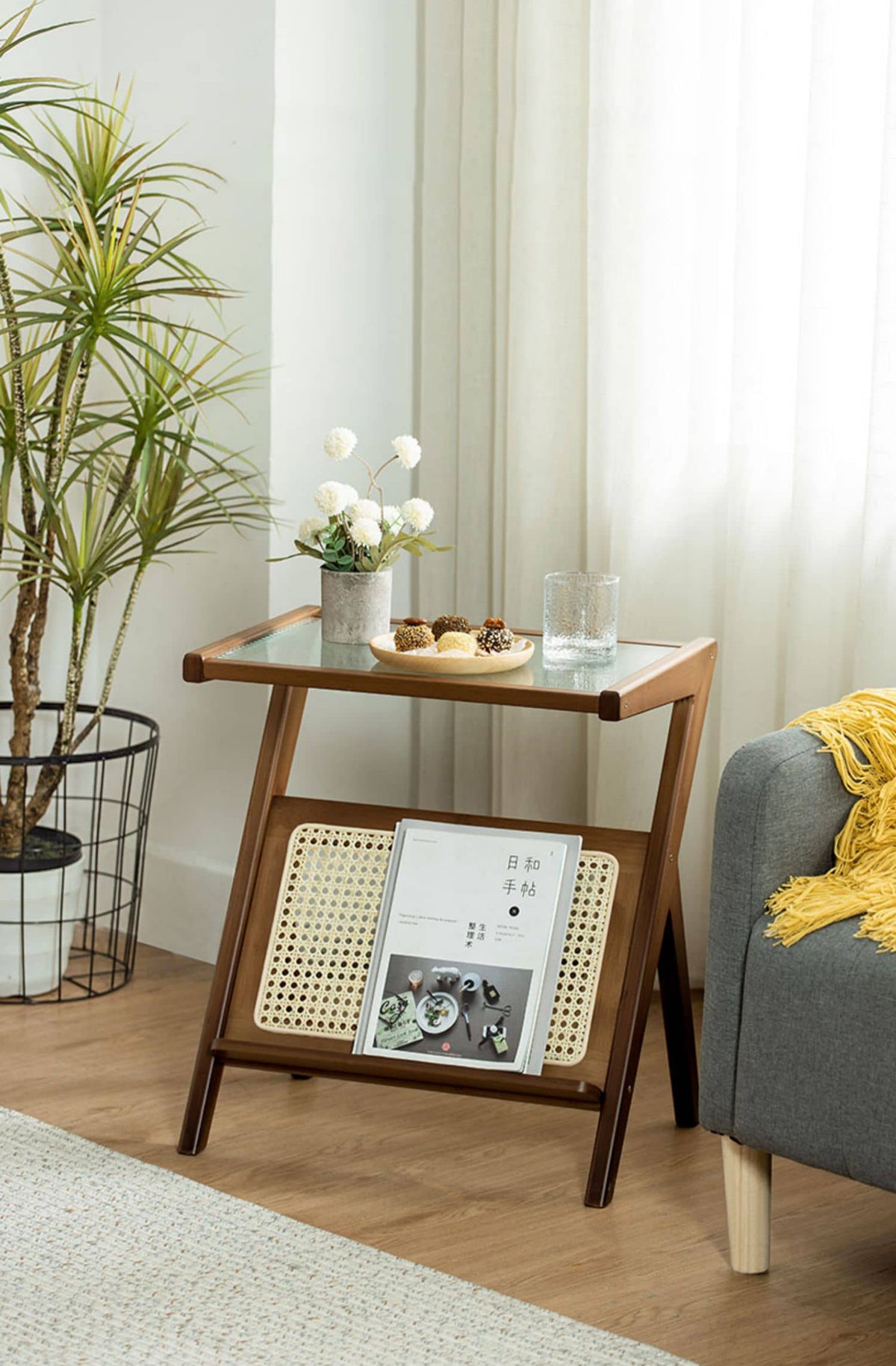 竹と樹脂とガラスの融合センターテーブル|モダンでスタイリッシュなデザイン hsl-76