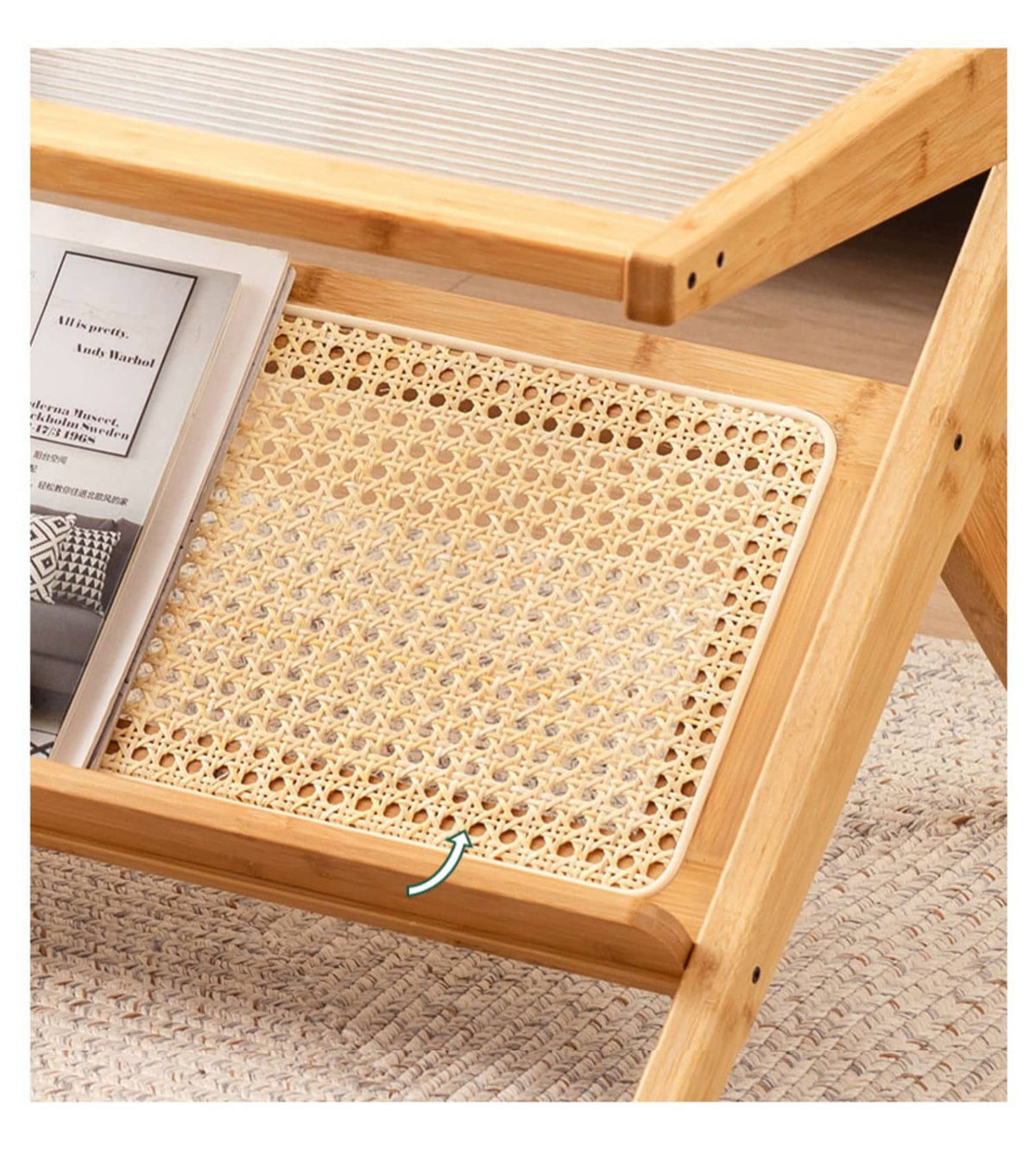 竹?樹脂?ガラス使用センターテーブル – スタイリッシュ&耐久性抜群 hsl-79