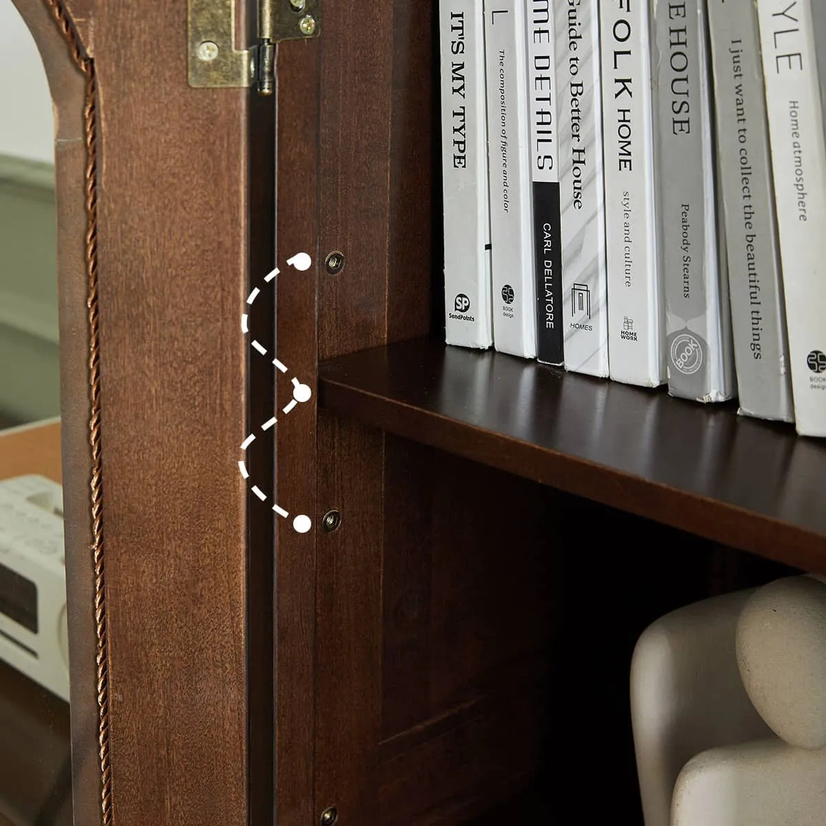 クラシックデザイン無垢材キャビネット|多層板と強化ガラス使用 hsmjx-4165