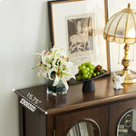 クラシックデザイン無垢材キャビネット|多層板と強化ガラス使用 hsmjx-4165