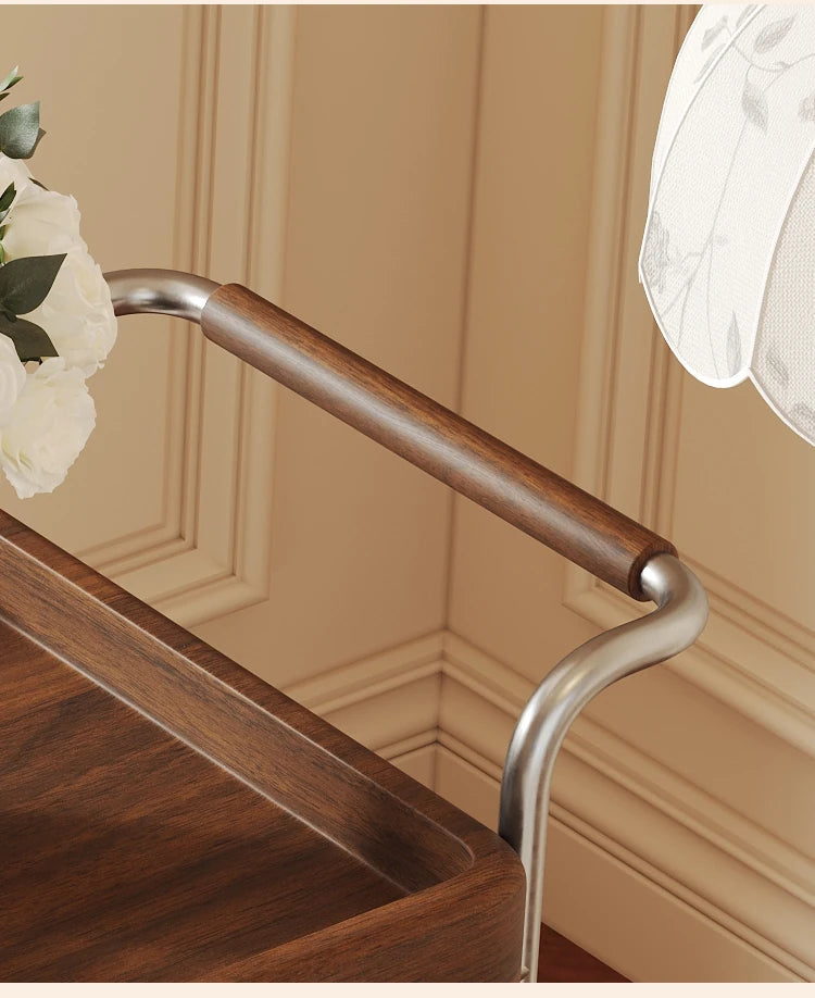 スタイリッシュな木製カート | 無垢材・樹脂・ステンレス製 | おしゃれな収納と移動便利なデザイン hsms-4906