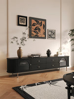 モダンデザインテレビ台|多層板・ガラス・ステンレス製|収納力抜群でスタイリッシュなリビング向け家具 hsms-4907