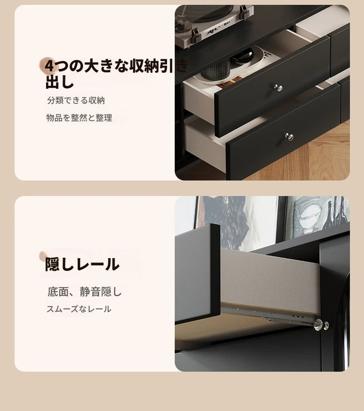 モダンデザインテレビ台|多層板・ガラス・ステンレス製|収納力抜群でスタイリッシュなリビング向け家具 hsms-4907