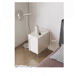 モダンシンプルナイトテーブル - 多層板とステンレス製、洗練されたデザインでお部屋をスタイリッシュに演出! hsms-4908