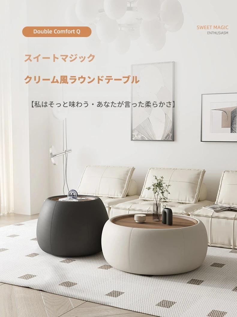 モダンセンターテーブル|合成皮革×多層板|シンプルでスタイリッシュな家財道具 hsms-4909