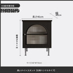 シンプルモダンナイトテーブル | 耐久性のある多層板・ステンレス・ガラス製 | リビングや寝室に最適な収納オプション hsms-4910
