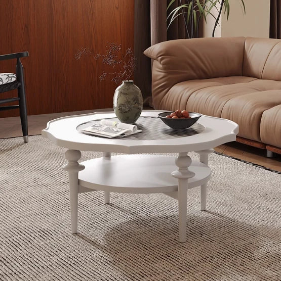 モダンガラスセンターテーブル|おしゃれな丸型デザイン|リビングルーム用家具 hsms-4915