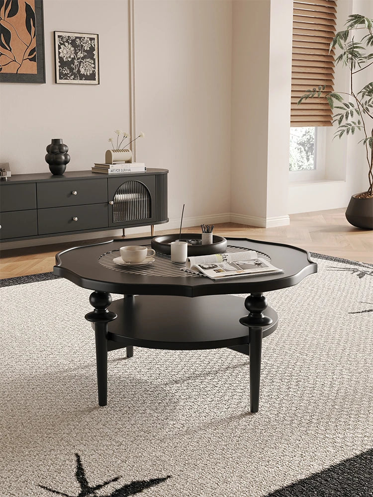 モダンガラスセンターテーブル|おしゃれな丸型デザイン|リビングルーム用家具 hsms-4915