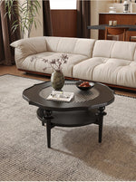 モダンガラスセンターテーブル|おしゃれな丸型デザイン|リビングルーム用家具 hsms-4915