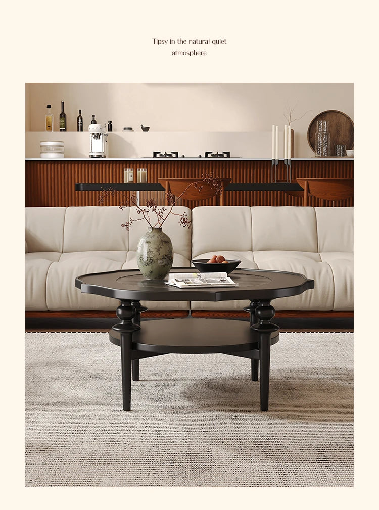 モダンガラスセンターテーブル|おしゃれな丸型デザイン|リビングルーム用家具 hsms-4915