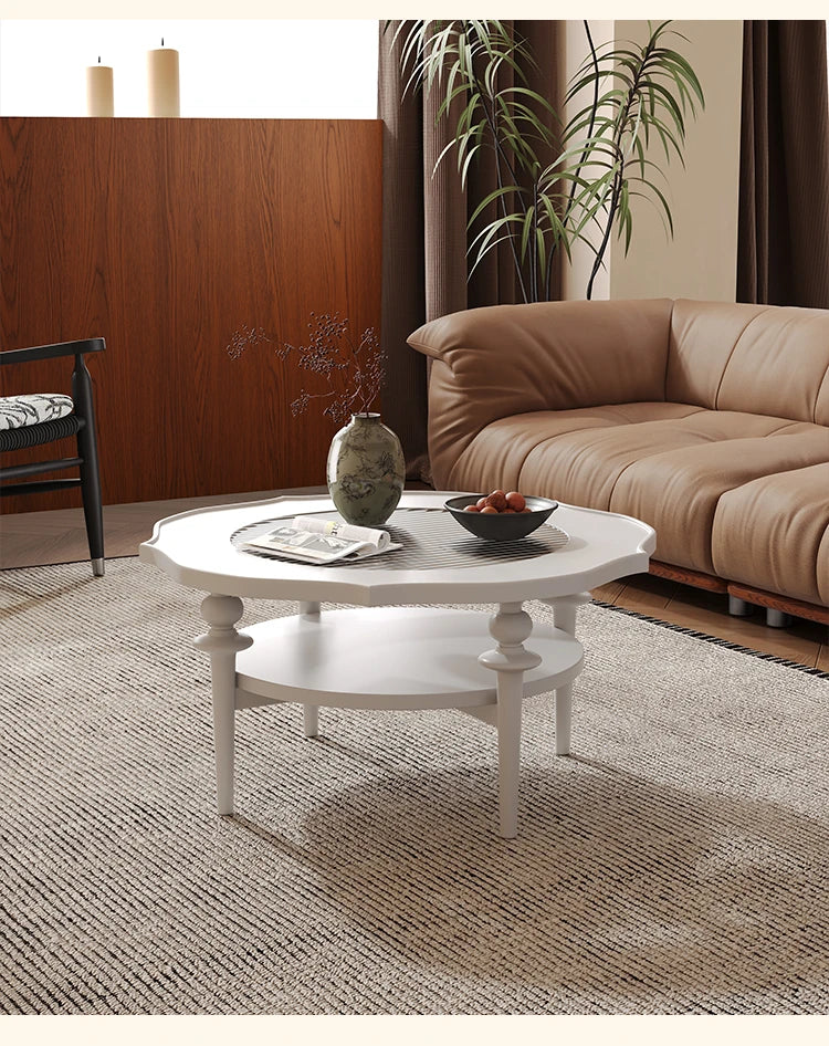 モダンガラスセンターテーブル|おしゃれな丸型デザイン|リビングルーム用家具 hsms-4915