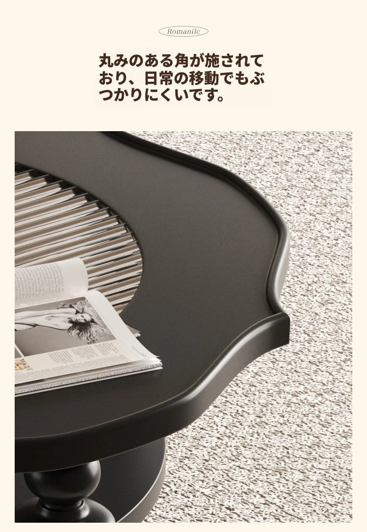 モダンガラスセンターテーブル|おしゃれな丸型デザイン|リビングルーム用家具 hsms-4915