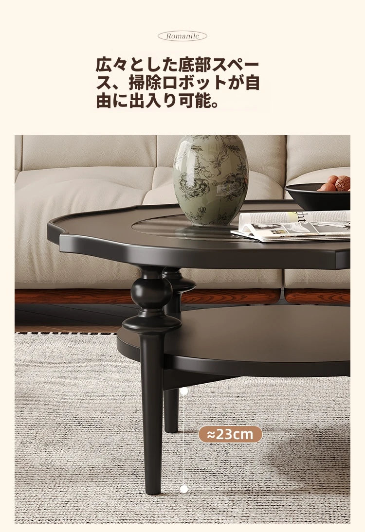 モダンガラスセンターテーブル|おしゃれな丸型デザイン|リビングルーム用家具 hsms-4915