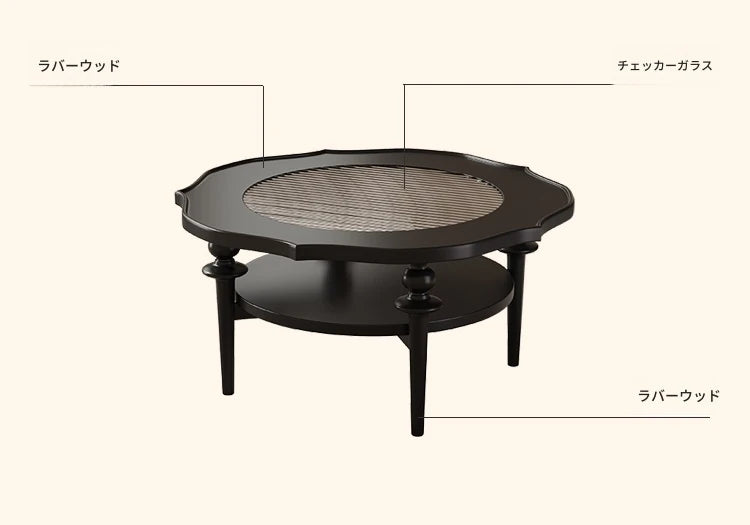 モダンガラスセンターテーブル|おしゃれな丸型デザイン|リビングルーム用家具 hsms-4915