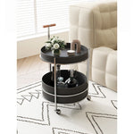 おしゃれな無垢材&ステンレス製カート - 合成皮革仕上げのお洒落なサービングバー hsms-4916